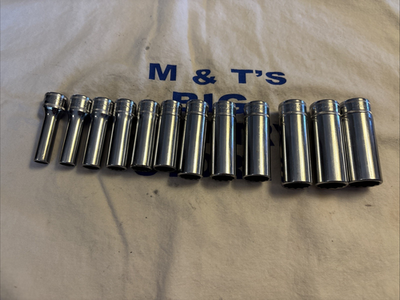 #ad #ad Snap on Tools USA 3 8quot; Drive 12pc 8 19mm 12pt Metric Deep Socket Set 212SFMY $210.94