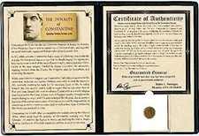 Ancient Roman Constantine Coin,4th Century A.D with Certificate and Album