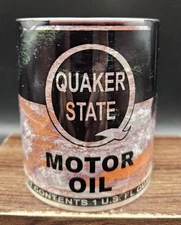 Vintage Ceramic Dirty Oil Can Coffee Mug Quaker State Motor Oil