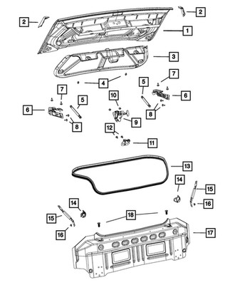 Genuine Mopar Deck Opening Lower Panel Brace Left 68038113AA