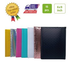 #00 15 PCS 6x9 Inches Poly Bubble Mailers, Padded Envelopes Bags