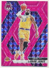 LEBRON JAMES 2024/25 PANINI MOSAIC #180 PINK FLUORESCENT PRIZMS LAKERS SP #01/10