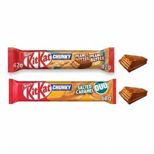 KitKat Chunky Peanut Butter 42g & Salted Caramel DUO 68g Chocolate Bar Bulk Box