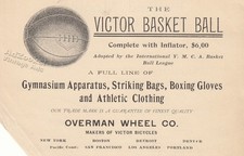 1896 Y. M. C. A. League Approved Victor Leather Basketball Print Ad &ndash; Cool Pix!