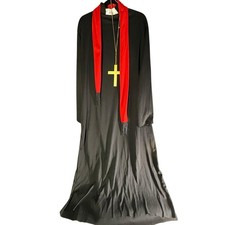 Spirit Halloween Priest Costume Men's Adult One Size Gown Sash Cross
