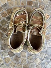 Hey Dude Slip On Shoes Wally Youth Size 1 Camouflage Loafers Camo