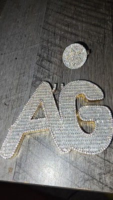 Men's Initial Letter AG Crown Pendant Natural Moissanite In 925 Sterling Silver