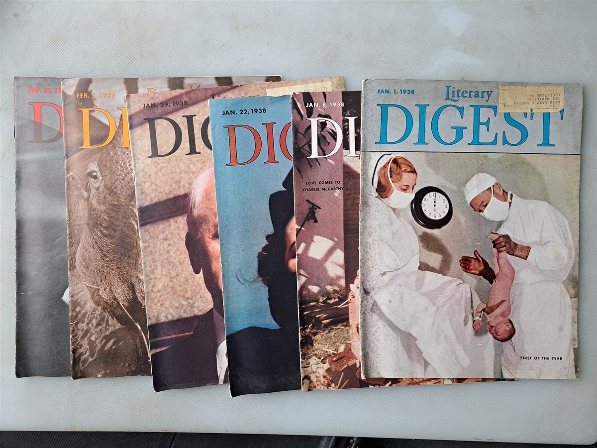 90s Largery Literary 偉人　vintage Literary Digest (News) Magazine - SIX Issues 1938, Final Year | eBay