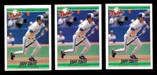 3) JEFF KENT Toronto Blue Jays 1992 Donruss "The Rookies" Baseball Card #61 LOT