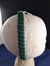 Vtg Y2K Striped Green Dark Forest Green Headband New 10