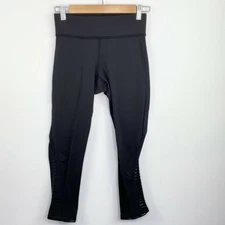 MICHI Womens Leggings Small Black Nylon Psyche Mesh Goth Yoga Gym Athleisure