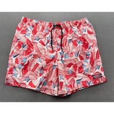 Vineyard Vines Mens Red Floral Tropical Leaf Swim Trunks Board Shorts Size XL