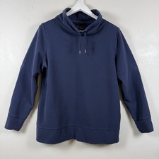 LL BEAN Ultrasoft Funnelneck Pullover Sweatshirt Women’s SZ L Petite Navy Blue