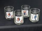 4 Vintage 1980’s Norman Rockwell / Pepsi Winter Glasses Arby’s Tumblers Low Ball — photo 1