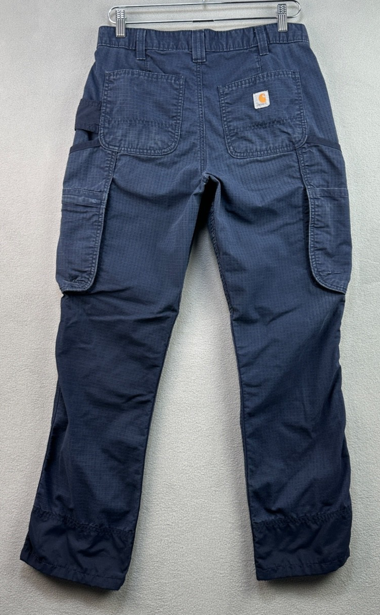 Carhartt Pants 31x30 Broxton Cargo Navy Blue Ripstop Canvas Loose