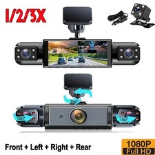Car Dash Cam 4Channel 360 Front Rear Inside Dash Cam FHD 1080P Car Camera 1/2/3x