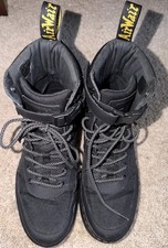 Dr. Martens Men s Black Tech Combat Boots Lace-Up Round Toe Rubber US 10