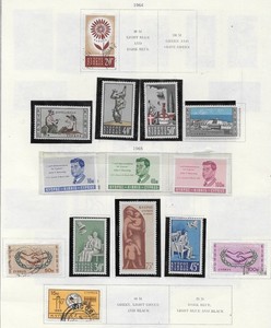 14 Cyprus Stamps from Quality Old Antique Album 1964-1965