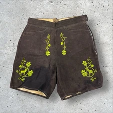 Vintage Authentic Bavarian Deerskin Lederhosen Fits Size 29 Oktoberfest