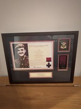 Signed First Day Cover Framed With Full Size Replica Victoria Cross & Regs Medal