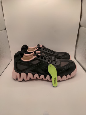 New Reebok Zig Pulse Athletic Work Shoes Black/Pink Sz 7W