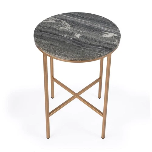 Butler Specialty Caty Gray And Gold  Marble End Table - Picture 5 of 7
