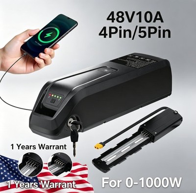 Electric Bicycle 48V 10Ah Hailong Lithium Ebike Battery F o 0-1000W  4Pin/5Pin.