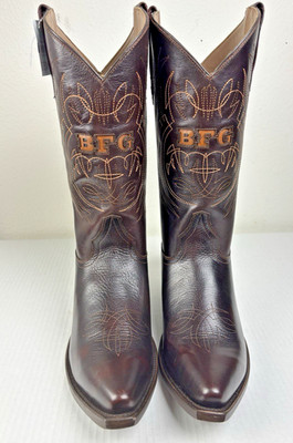 NIB Alvies Billy Gibbons BFG Cowhide Cowboy Boots ZZ Top El Hombre * Size 10.5D
