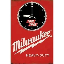 Milwaukee Tools Heavy Duty Red Tool Time Metal shop Garage sign 8x12  