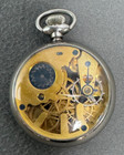 N.E.W. CO SKELETON POCKET WATCH Runs — photo 2