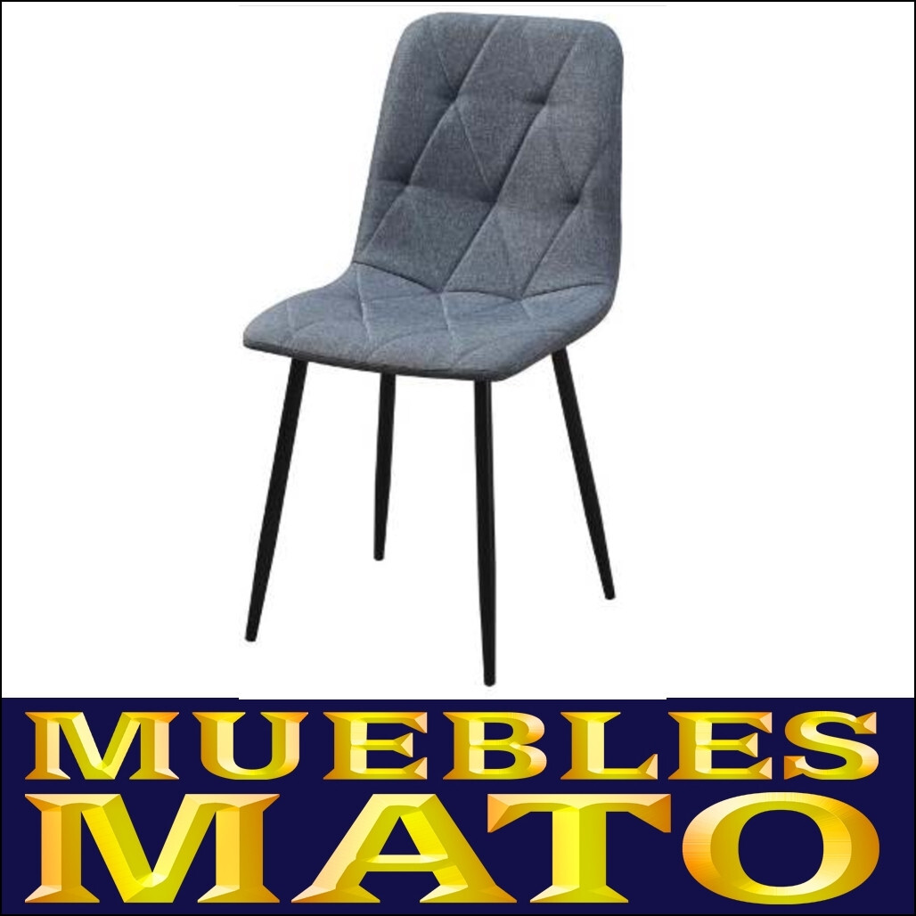 SET 4 SILLAS VANESA GRIS- SILLA COMEDOR COCINA SALON TAPIZADA TELA GRIS