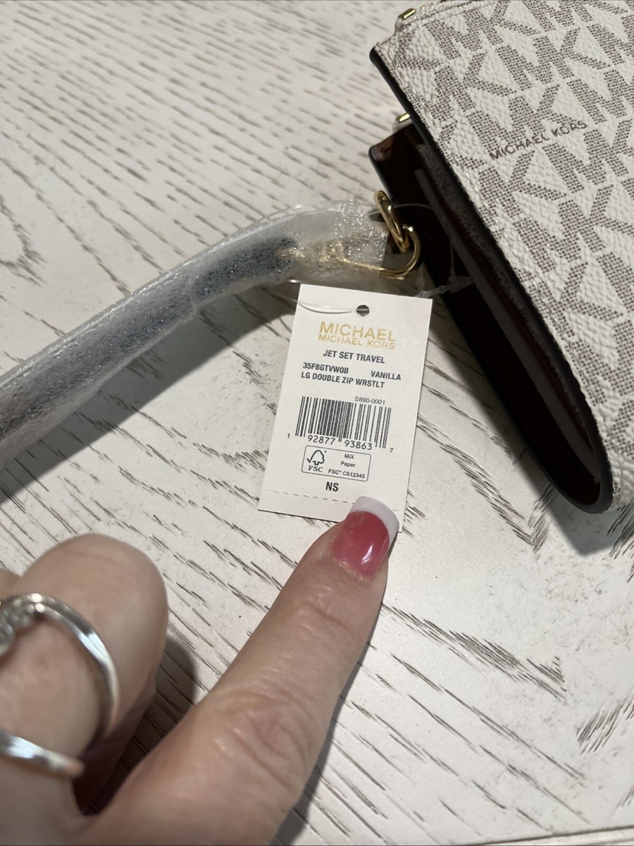 ☆Michael Kors☆ Jet Set スマートフォン対応 長財布 VANILLA♪ Michael Kors Jet Set Double Zip Wristlet Phone Wallet
