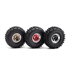 RC 4Pcs Aluminum 1.0" Beadlock Wheel Rims Tires for 1/18 TRX4M 1/24 Axial SCX24