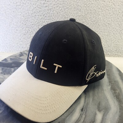 NEW BILT Golf Hat Cap Adjustable Strap  Black Graffiti Bill 