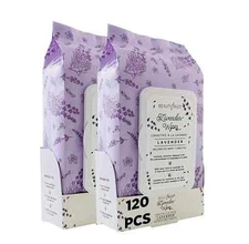 BeautyFrizz 120 Pieces Lavender Face Cleansing Skin Care Makeup Remover Wipes