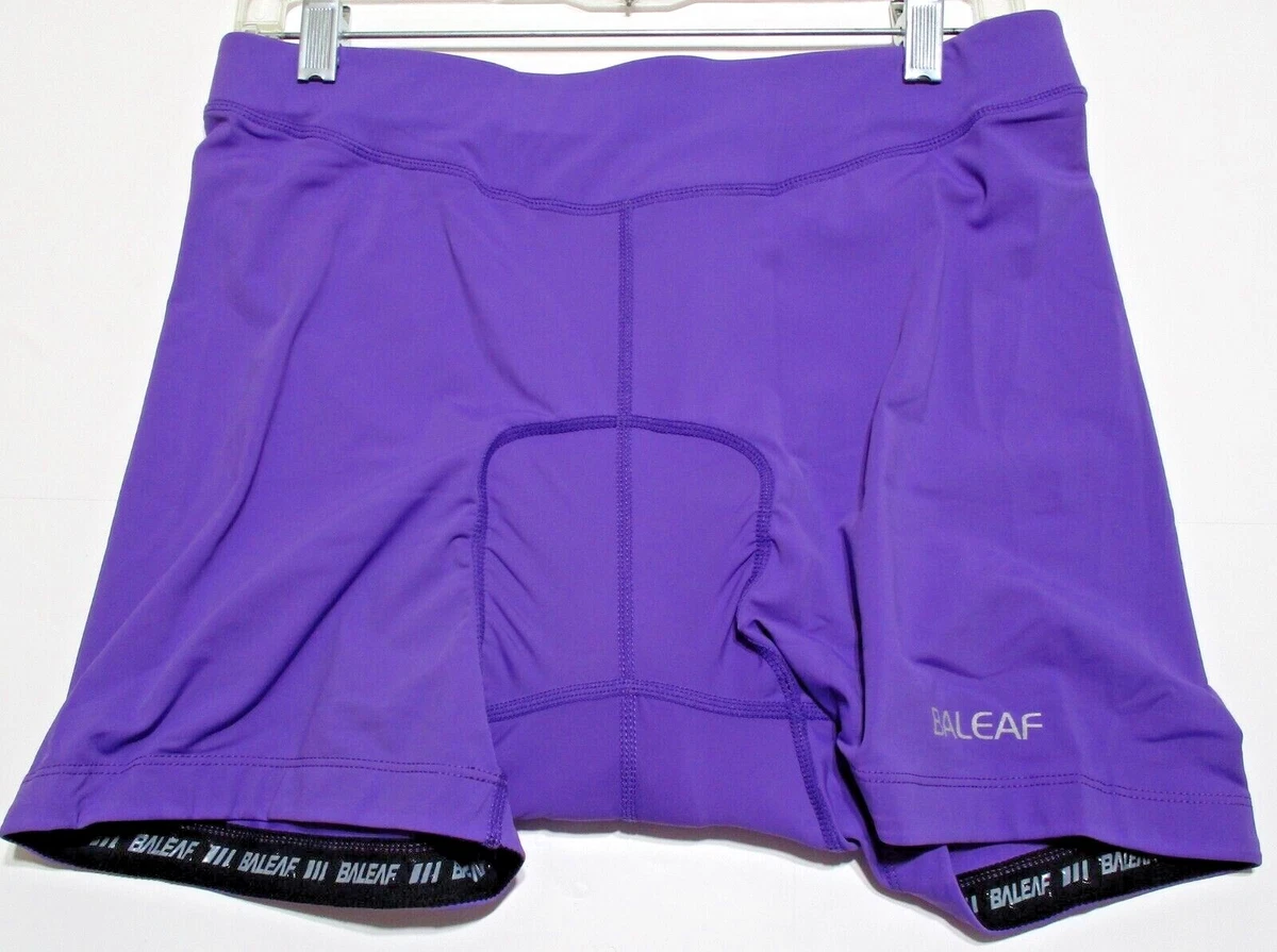 BALEAF Women's Purple Bike Shorts 3D Padded Cycling Bicycle Size