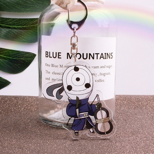 Naruto Uchiha Obito acrylic Keychain Key Ring Two faces Bag Ornament