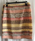 Vintage 2 Piece Pink/Multi-Color STRIPE Short Sleeve BLOUSE & SKIRT Sz 14/12 90s — photo 3