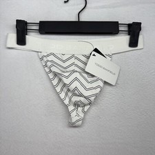 Todd Sanfield Thong Underwear Men's Small White Supima Cotton Chevron NEW