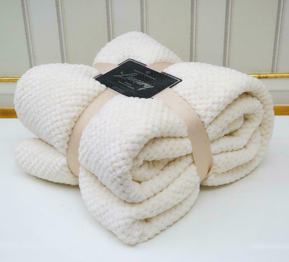 Luxury Popcorn Throws Single Double King Cuddly Cosy Warm Blanket For