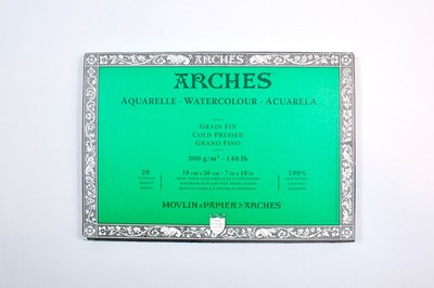 Arches Watercolor and Wet Media Block 20 Sheets Cold Pressed 140lb Cotton 7 x 10