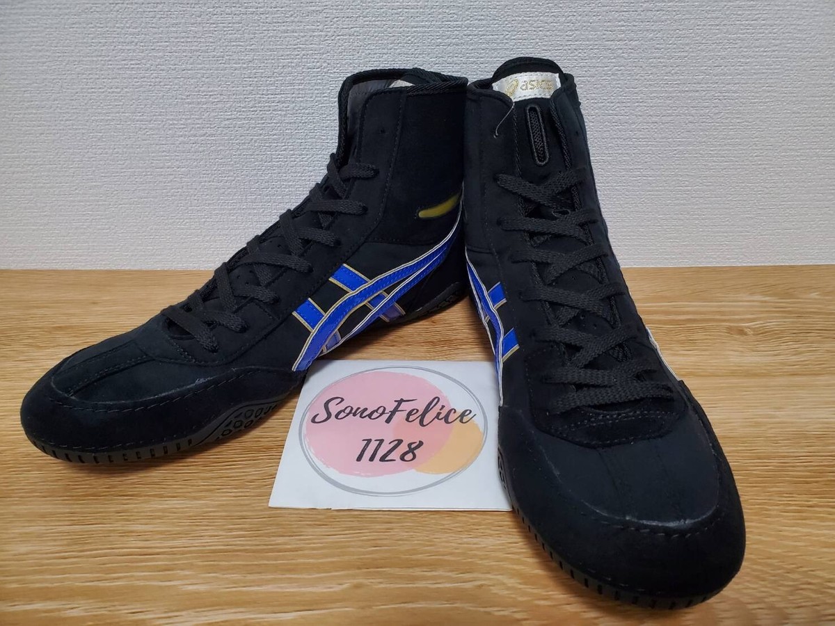 アシックス　27.0cm ASICS Wrestling Shoes 1083A001 EX-EO TWR900 Black Blue Line Gold