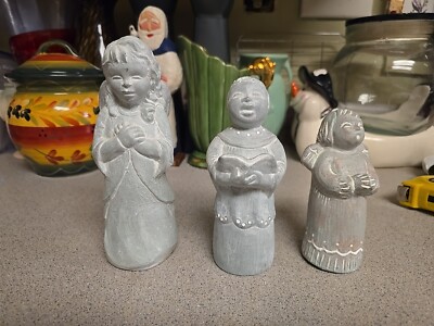 Three Small Signed Dated Isabel Bloom Singing Angels Concrete Sculptures. Nice.