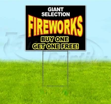 FIREWORKS BOGO 18x24 Yard Sign WITH STAKE Corrugated Bandit USA BUSINESS PYRO