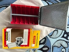 Vintage Kodak Slide compartment file lot red no. 330 metal hinged case with box