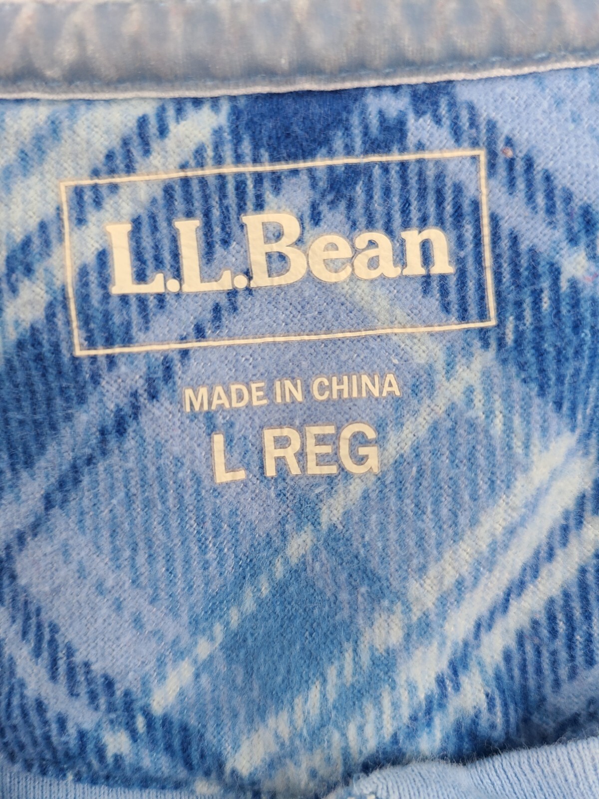 LL Bean Henley Shirt Womens Medium Long Sleeve Buttons Thermal Blue