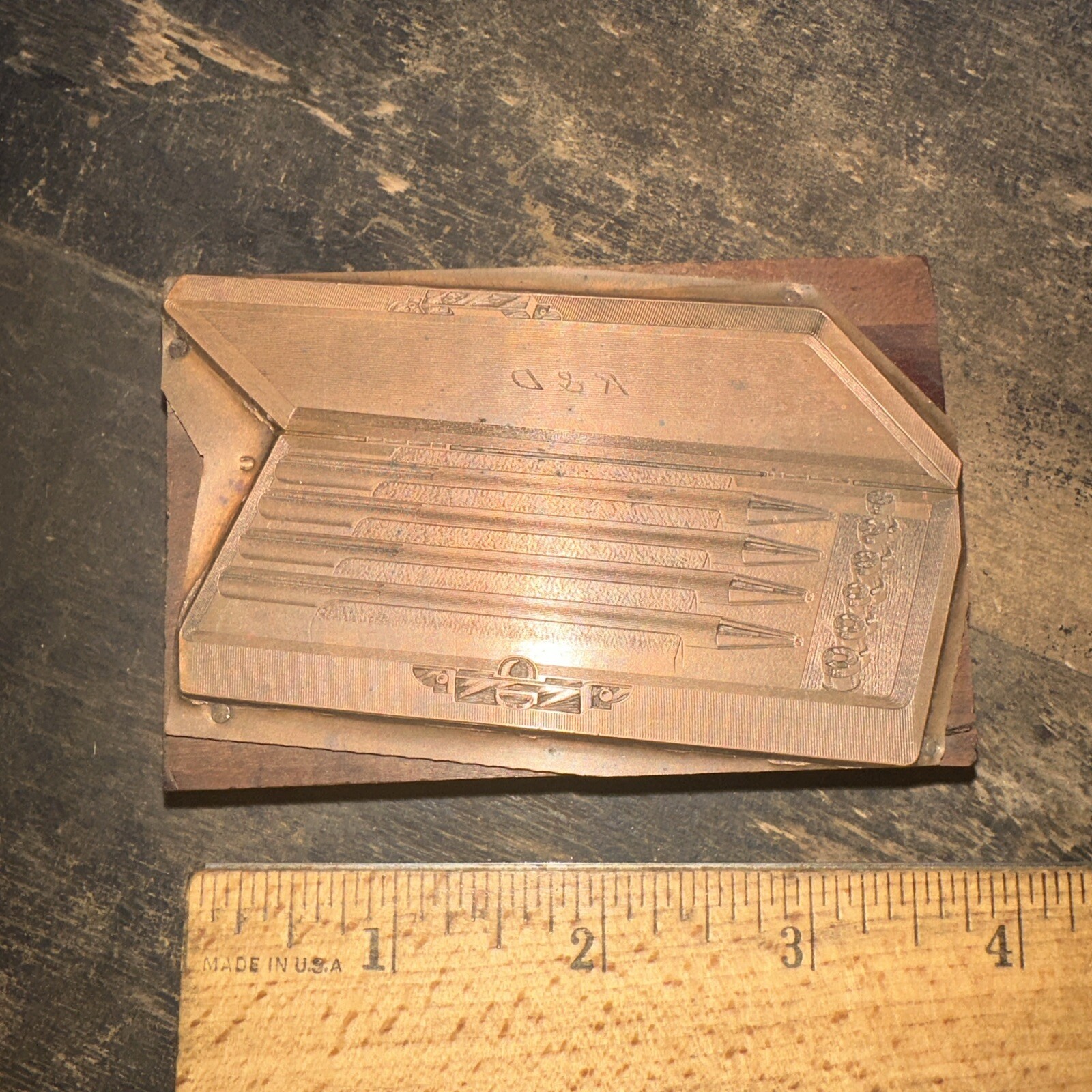 Printing Block “ K & D Tool Company “ Copper Face. Speciality Tool