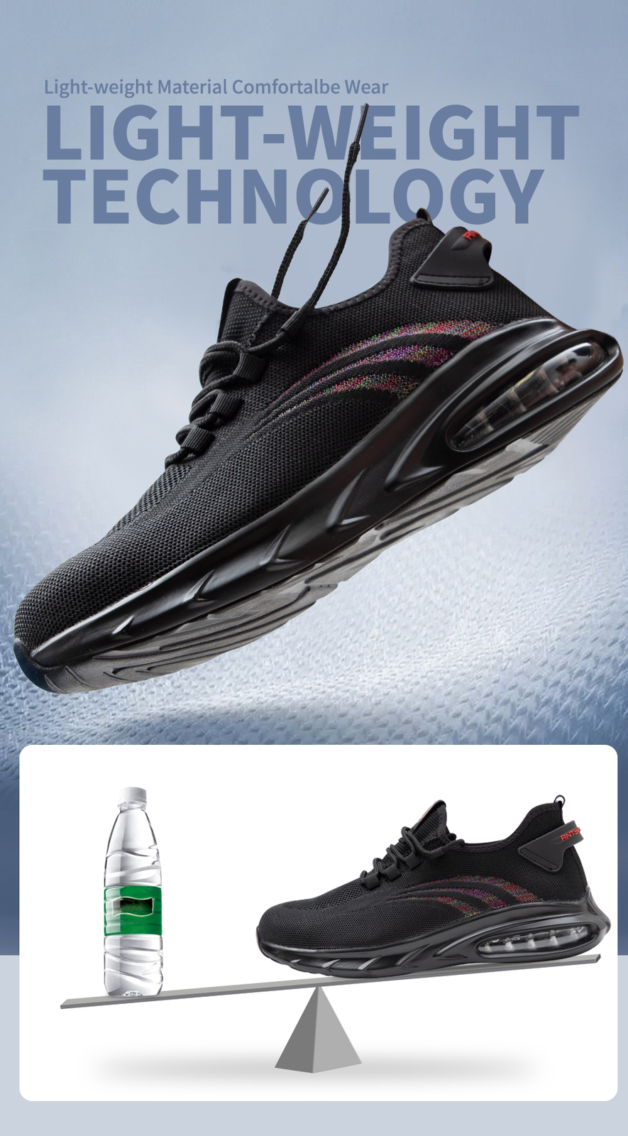 Air Cushion Safety Shoes Boots for Men Work Trainers Steel Lightweight