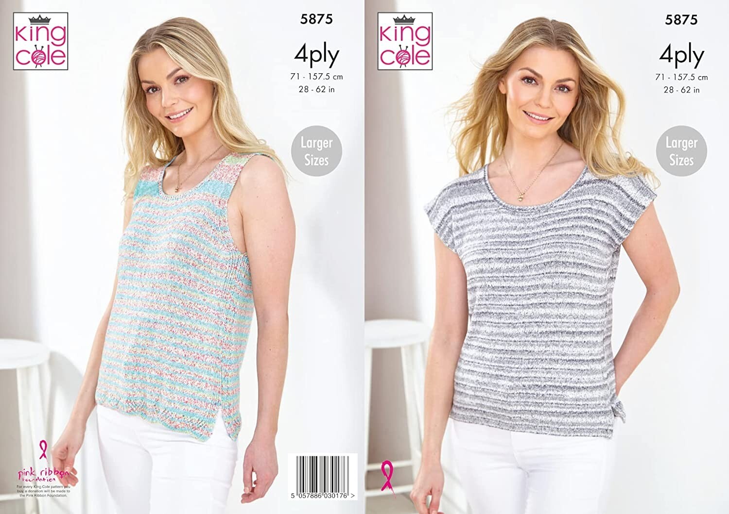 King Cole 4 Ply Knitting Pattern - 5875 Summer Tops