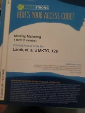 Mindtap- marketing 1 term (6 month) access code